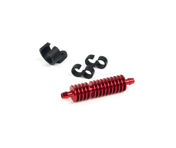 Sprit & Abgas Kühler Rot (inkl. Halter & 2x Spritklipp)