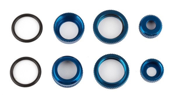 FT 10 mm Shock Caps and Collars, blue alumin