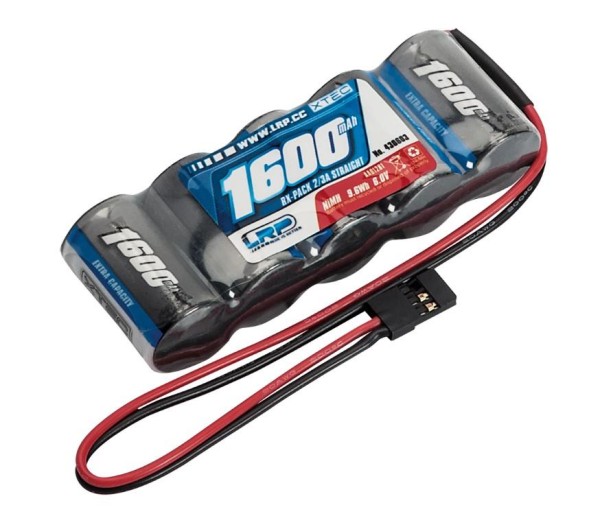 6V 1600mAh NiMH Straight Empfängerakku JR Stecker, LRP