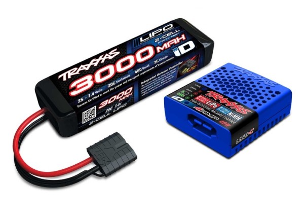 Combo USB Lader (4A) (2985GX) + 2S 3000mAh LiPo (2827X)