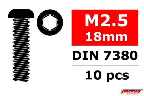 M2,5x18 Linsenkopfschraube Innensechskant (10)