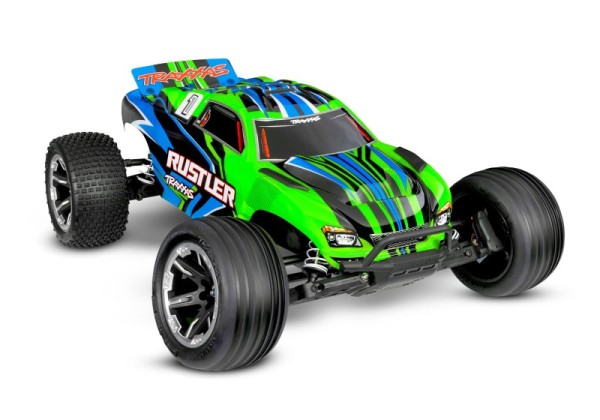 TRAXXAS Rustler HD 2WD grün RTR (mit Akku und 4A USB Lader)