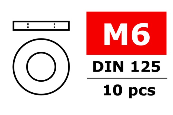 Team Corally - Unterlegscheibe - M6 - Inox - 10 St