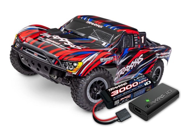 Traxxas Slash HD 2WD BL-2S clipless rot RTR (mit 2S LiPo + USB-Lader )