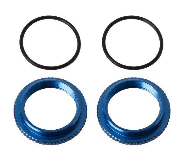 Rändelmutter 13mm blau, Aluminum
