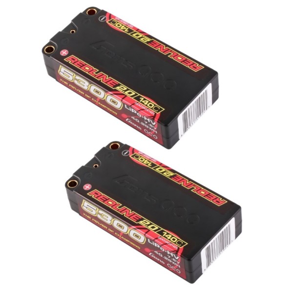 *2er Pack* 7,6V 5300mAh 140C (h22,5mm) Shorty Hardcase LiPo, Gensace REDLINE 2.0