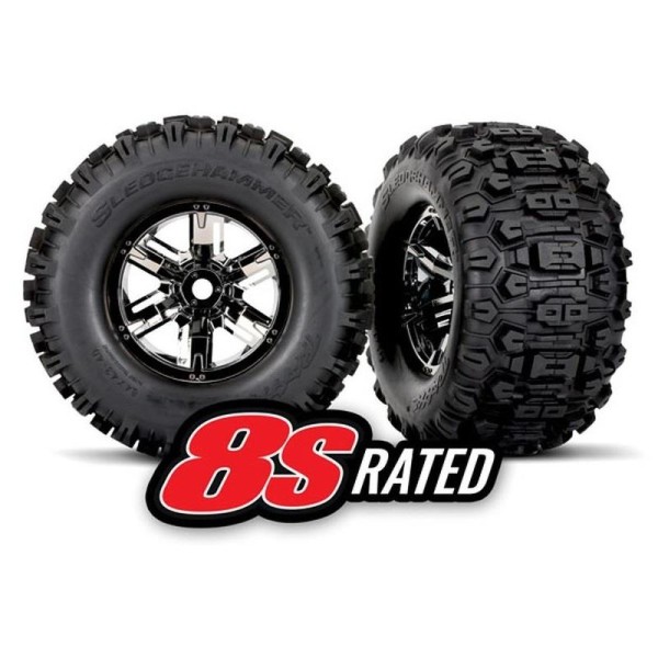 X-MAXX Komplettrad "Sledgehammer", schwarz-chrome