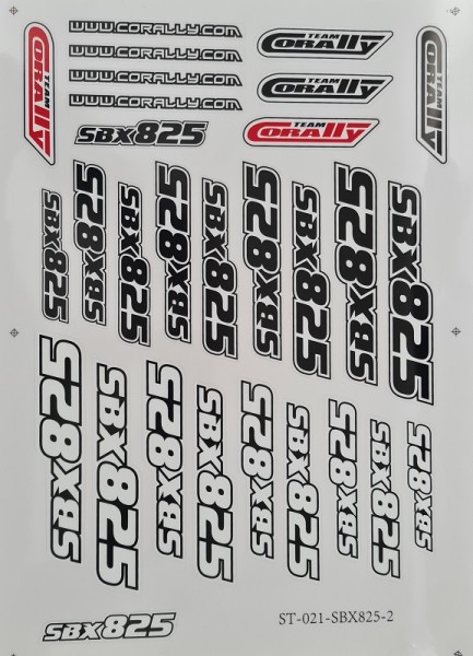 Team Corally - Body Decal Sheet - SBX-825 - Pre-Cut - 1 Pc