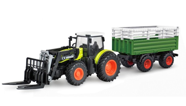 Traktor mit XL-Zubehörpaket, Licht & Sound, 1:24 RTR grün