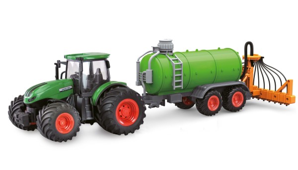 Traktor mit Güllefass, Sound & Licht, 1:24 RTR grün