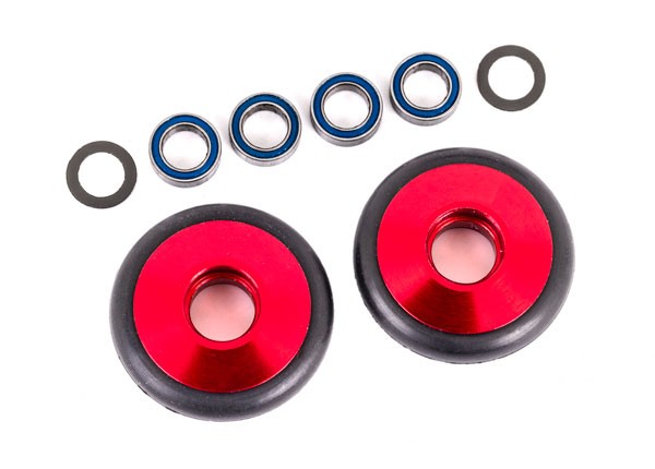 Wheelie-Bar-Räder 6061-T6 Alu rot eloxiert +KT