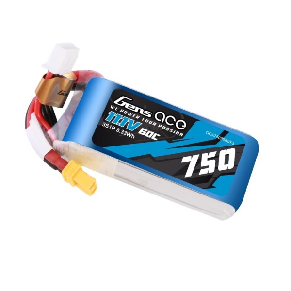 11,1V 750mAh 60C (XT30) 3S1P LiPo XT30