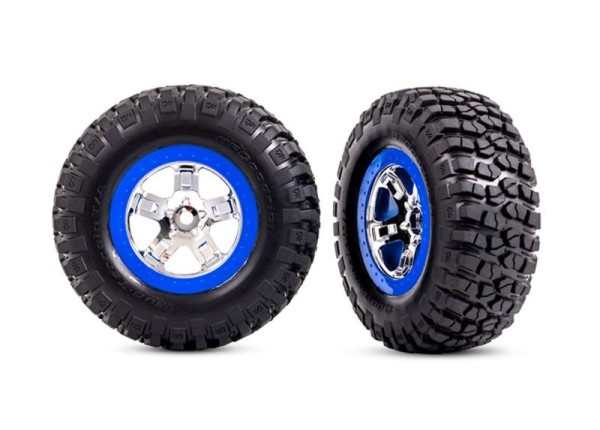 1:10 SC Räder BFGoodrich® Mud-Terrain™ T/A® KM2 auf chrom-blauer Frontfelge