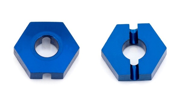 B64 Front Wheel Hexes, 12 mm, blue aluminum (3.5mm thick)