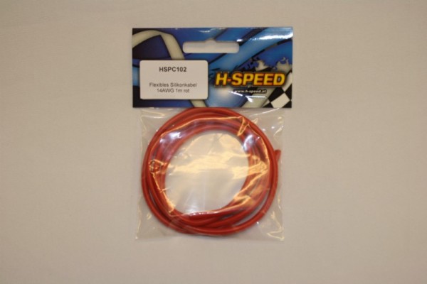 Silikonkabel 2,5mm² 14AWG 1m rot