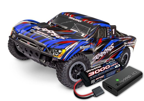 Traxxas Slash HD 2WD BL-2S clipless blau RTR (mit 2S LiPo + USB-Lader )