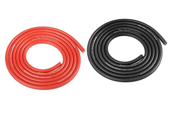 Silikonkabel 2,28mm² (14AWG) Schwarz und Rot - Extrem hochflexibel -