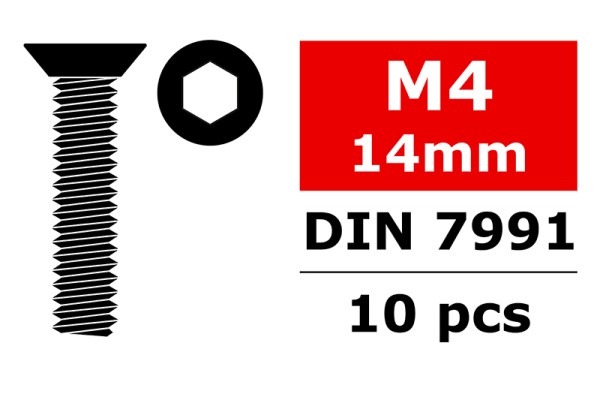 M4x14 Senkkopfschraube Innensechskant (10)