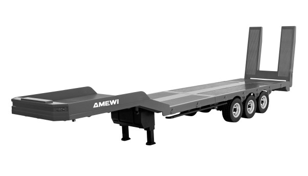 AMEWI Tieflader-Sattelauflieger silber, für Scania 770 S 1:18