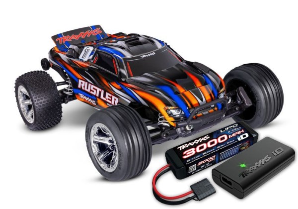 Traxxas Rustler HD 2WD BL-2S RTR orange (mit 2S LiPo + USB-Lader )