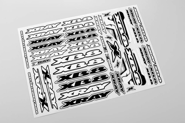 Xray XB8 Sticker Weiss
