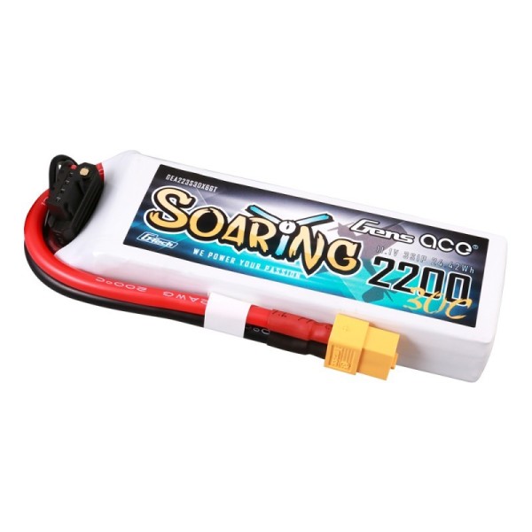 11,1V 2200mAh 30C (XT60) G-Tech LiPo, GensAce Soaring