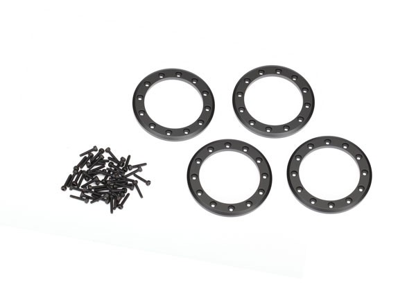 Beadlock Rings Schwarz (1.9') Alu (4) + Schrauben