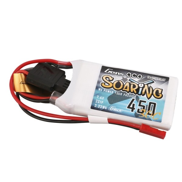 7,4V 450mAh 30C G-Tech LiPo, GensAce Soaring