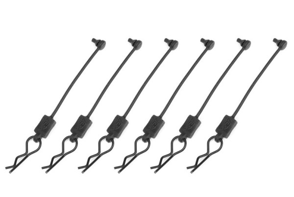 Karosseriesplinte schwarz Ø1,5mm mit Griff und Haltegummi (6 St.)