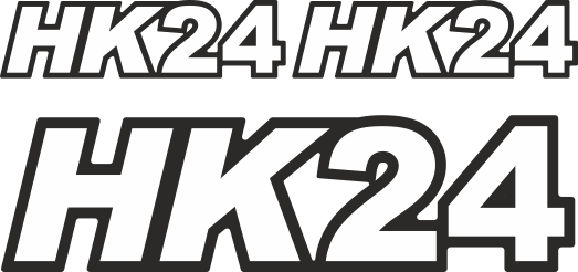HK24 Aufkleber weiß mit scharzer Umrandung
