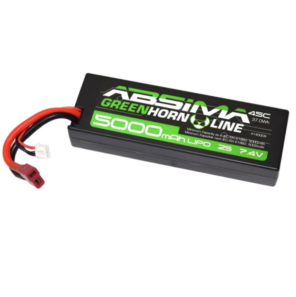 7,4V 5000mAh 50C (T-Stecker) (h25mm) Hardcase LiPo, absima