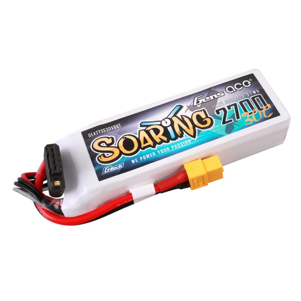 11,1V 2700mAh 30C G-TECH LiPo, GensAce Soaring