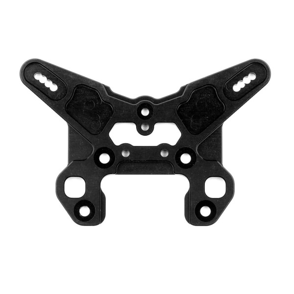 Team Associated RC8T4 Aluminum Front Shock Tower V2, 16 Deg Kpi, Black