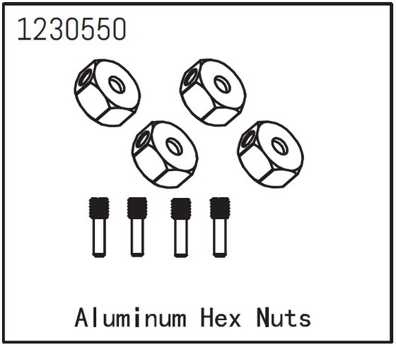 Aluminium Sechskantmutter (4 St.)