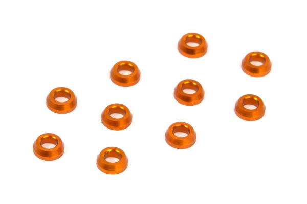 Alu Unterlegscheibe konisch 3x6x2mm Orange