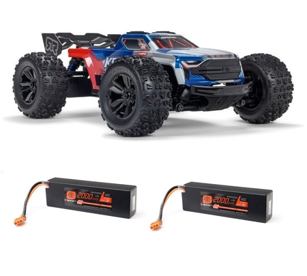 MINI KRATON 1:16 3S DSC 4X4 RTR Brushless Speed Truck rot/blau *Dual LiPo Combo*