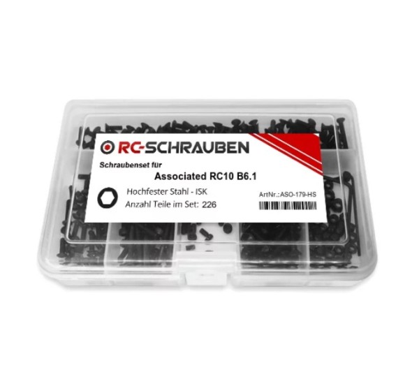 Schrauben-Set Asso RC10 B6-Serie, Stahl (226 Teile)