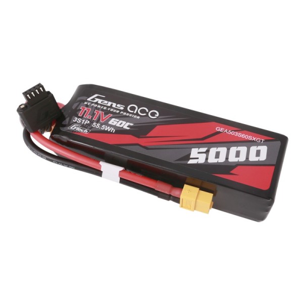 11,1V 5000mAh 60C (XT60) G-Tech Short Size LiPo, GensAce