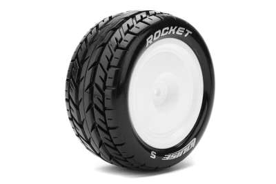 Hobbysoul RC Buggy Reifen Set 1/10 - 4 Stück Offroad Reifen Mit Nylon Felgen 12mm Sechskant