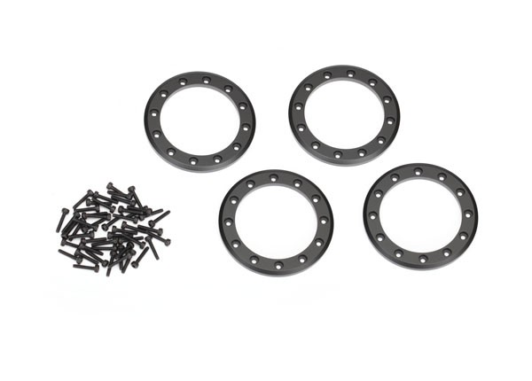 Beadlock Rings Schwarz (2.2') Alu (4) + Schrauben