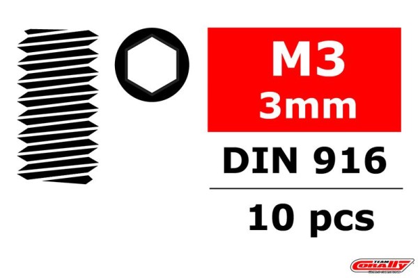 M3x3 Madenschraube Innensechskant (10)