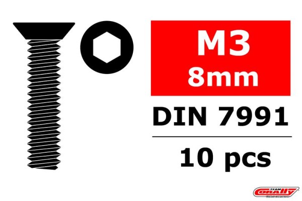 M3x8 Senkkopfschraube Innensechskant (10)