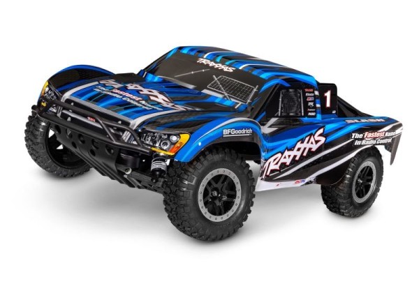 TRAXXAS Slash HD 2WD RTR blau (mit Akku und 4A USB Lader)