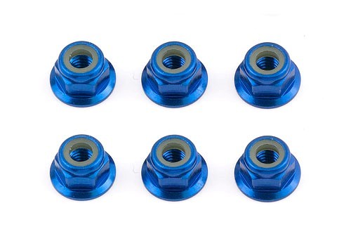 Stoppmutter M4 mit Flansch blau