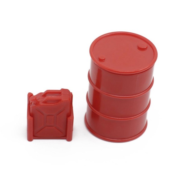Ölfass 42mm und Kanister 24mm Kunststoff rot 1:24 (Deko)