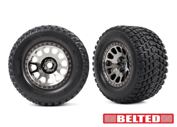 Gravix BELTED Reifen auf XRT-Felge schwarz-chrom 24mm