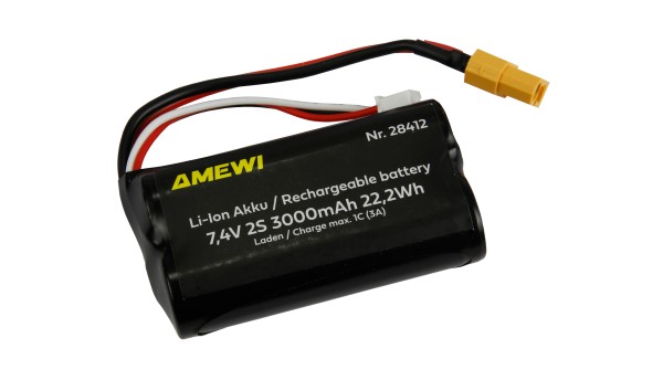 7,4V 3000mAh XT60 Li-Ion Akku 2S