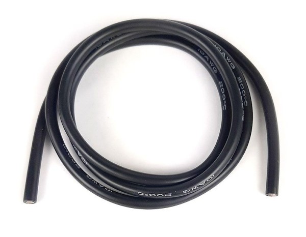 Silikonkabel 6mm² (10AWG) schwarz 1m