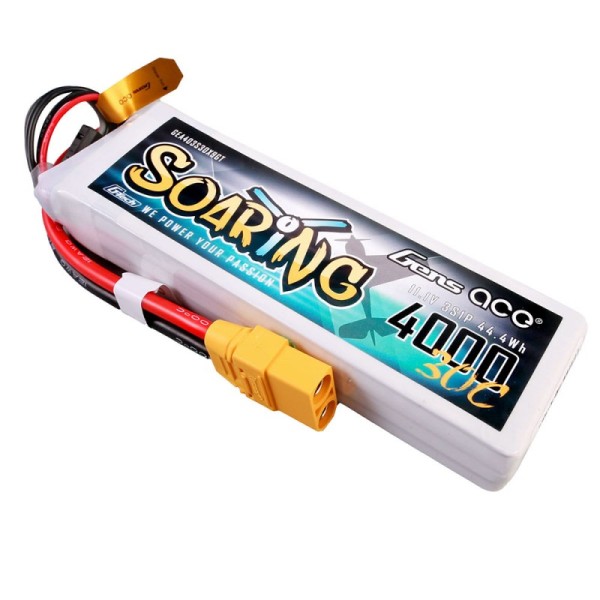 11,1V 4000mAh 30C (XT90) G-Tech LiPo, GensAce Soaring