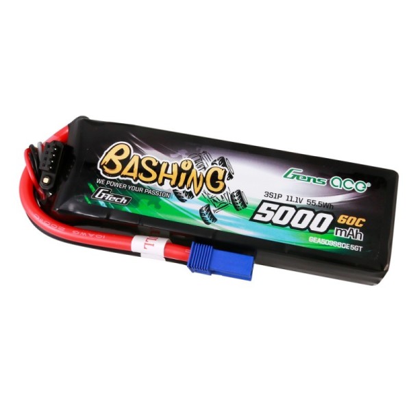 11,1V 5000mAh 60C (EC5) G-Tech Bashing Softcase LiPo, GensAce
